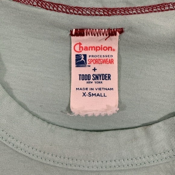Todd Snyder Champions Mint Green Jersey Tee with Insignia on Sleeve size XS - Picture 2 of 9